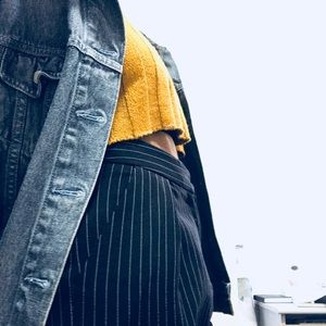 Topshop high rise pinstriped pants